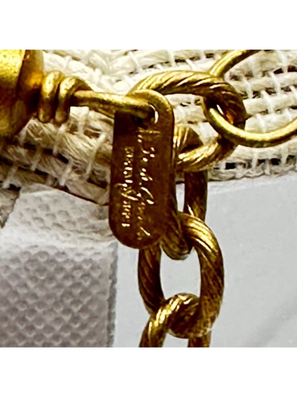 Sarah Cavender Metalworks Gold Mesh Necklace Blue Chandelier Pendant Statement - Picture 6 of 14